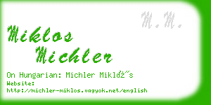 miklos michler business card